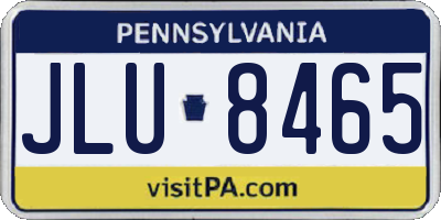 PA license plate JLU8465