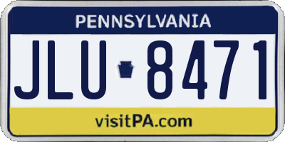 PA license plate JLU8471