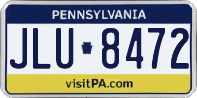 PA license plate JLU8472