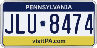 PA license plate JLU8474