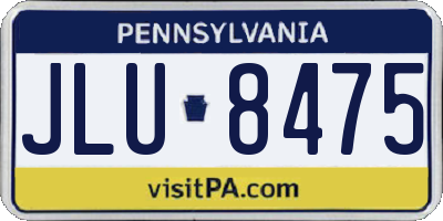 PA license plate JLU8475