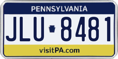 PA license plate JLU8481