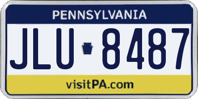 PA license plate JLU8487