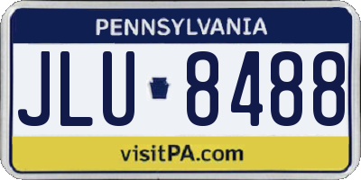 PA license plate JLU8488