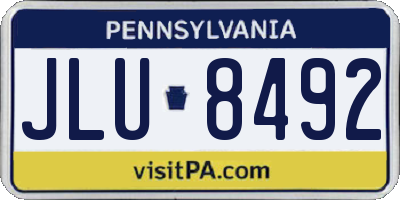 PA license plate JLU8492