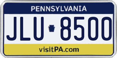 PA license plate JLU8500