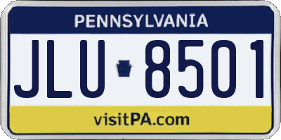 PA license plate JLU8501