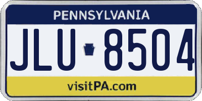 PA license plate JLU8504