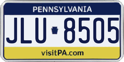 PA license plate JLU8505