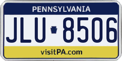 PA license plate JLU8506