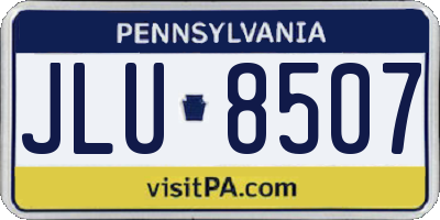 PA license plate JLU8507