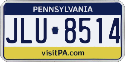 PA license plate JLU8514