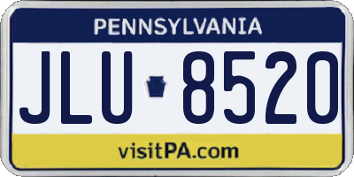 PA license plate JLU8520