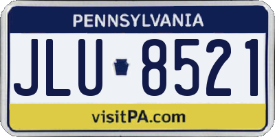 PA license plate JLU8521