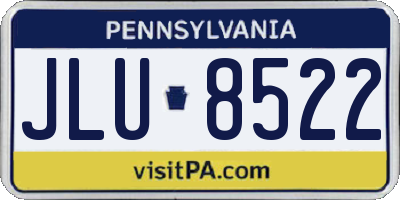PA license plate JLU8522