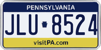 PA license plate JLU8524