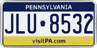 PA license plate JLU8532