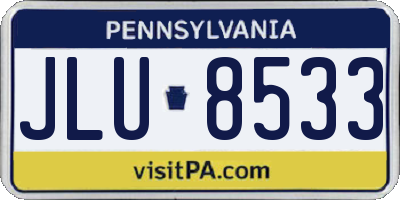 PA license plate JLU8533