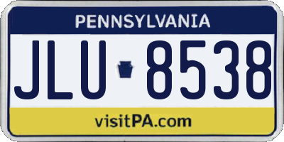 PA license plate JLU8538