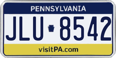 PA license plate JLU8542
