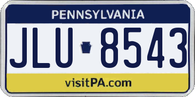 PA license plate JLU8543
