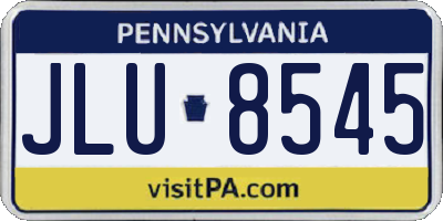 PA license plate JLU8545