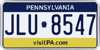 PA license plate JLU8547