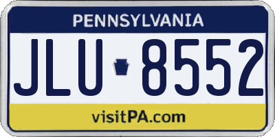 PA license plate JLU8552