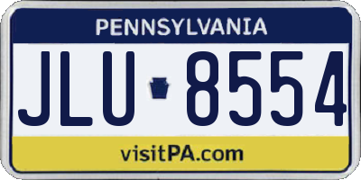 PA license plate JLU8554