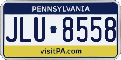 PA license plate JLU8558