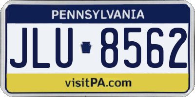 PA license plate JLU8562
