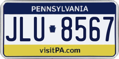 PA license plate JLU8567