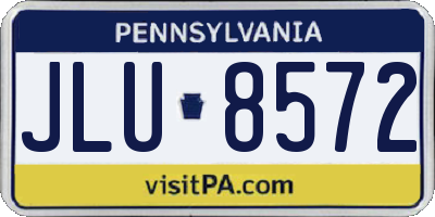 PA license plate JLU8572