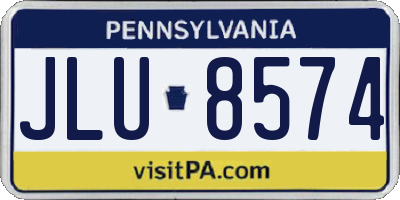 PA license plate JLU8574