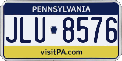PA license plate JLU8576