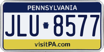 PA license plate JLU8577