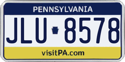 PA license plate JLU8578