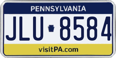 PA license plate JLU8584