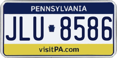PA license plate JLU8586