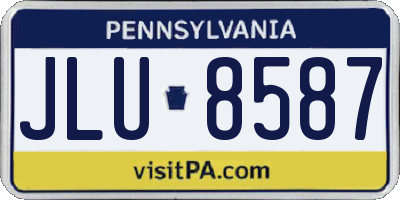 PA license plate JLU8587