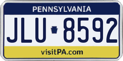 PA license plate JLU8592