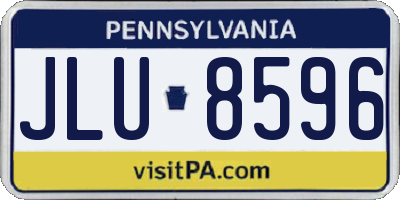 PA license plate JLU8596