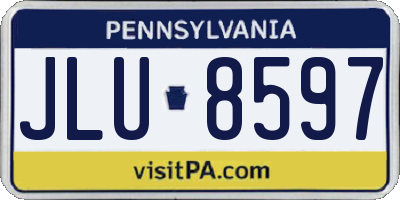 PA license plate JLU8597