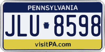 PA license plate JLU8598