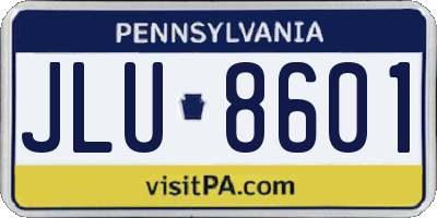 PA license plate JLU8601