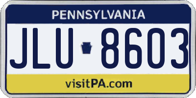 PA license plate JLU8603
