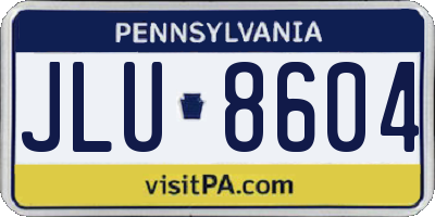 PA license plate JLU8604