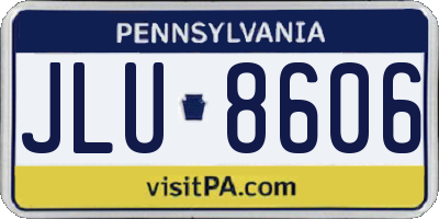 PA license plate JLU8606