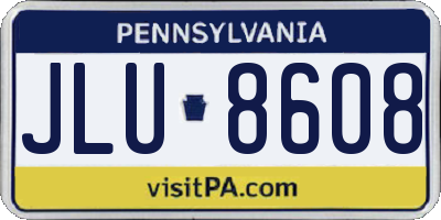 PA license plate JLU8608