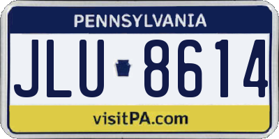 PA license plate JLU8614